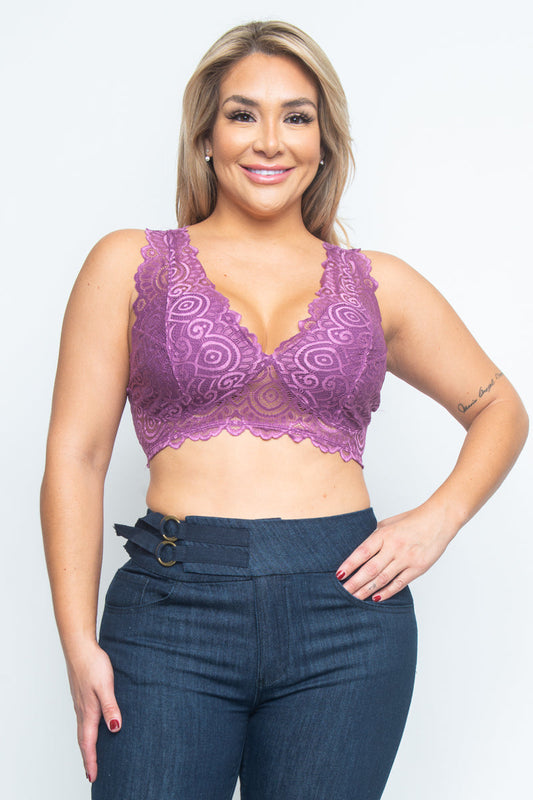 V Neck Lace Brallette